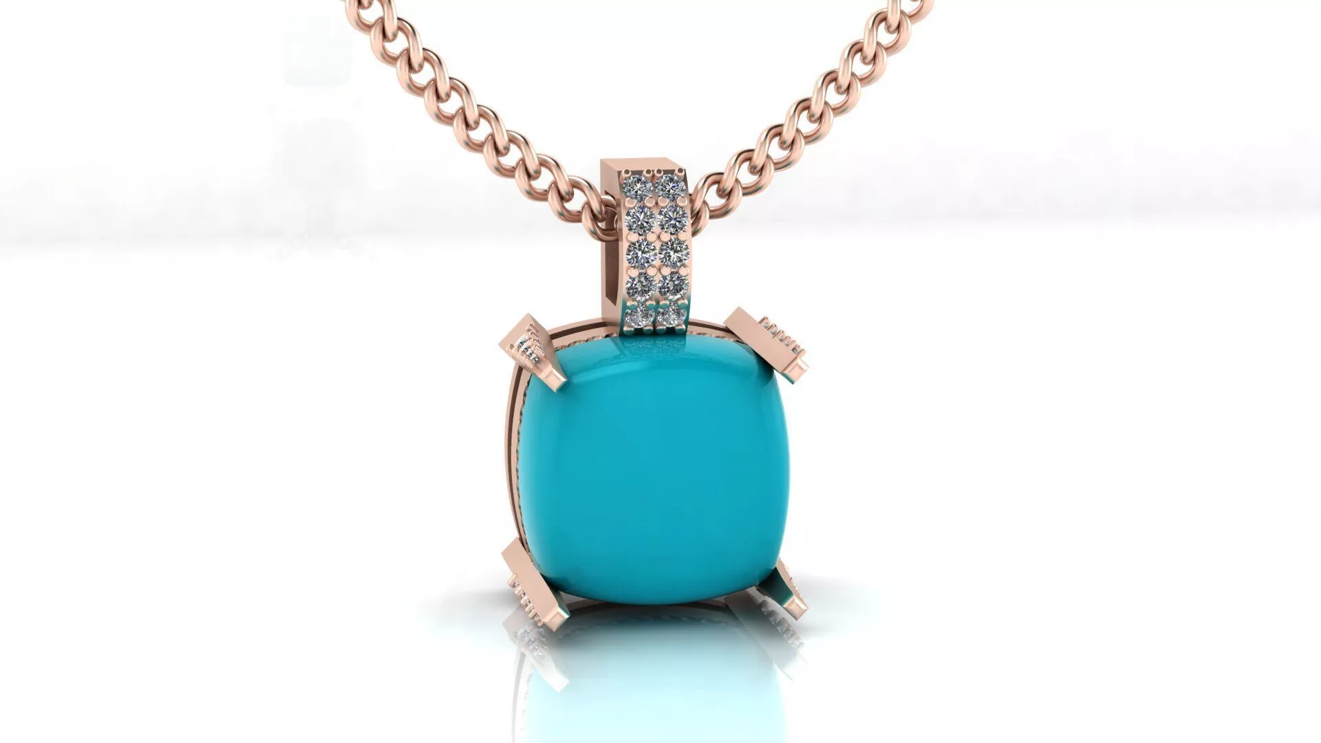 cushion cabochon jewelry pendant 3D print model