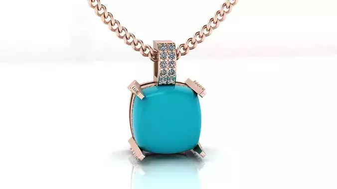 cushion cabochon jewelry pendant
