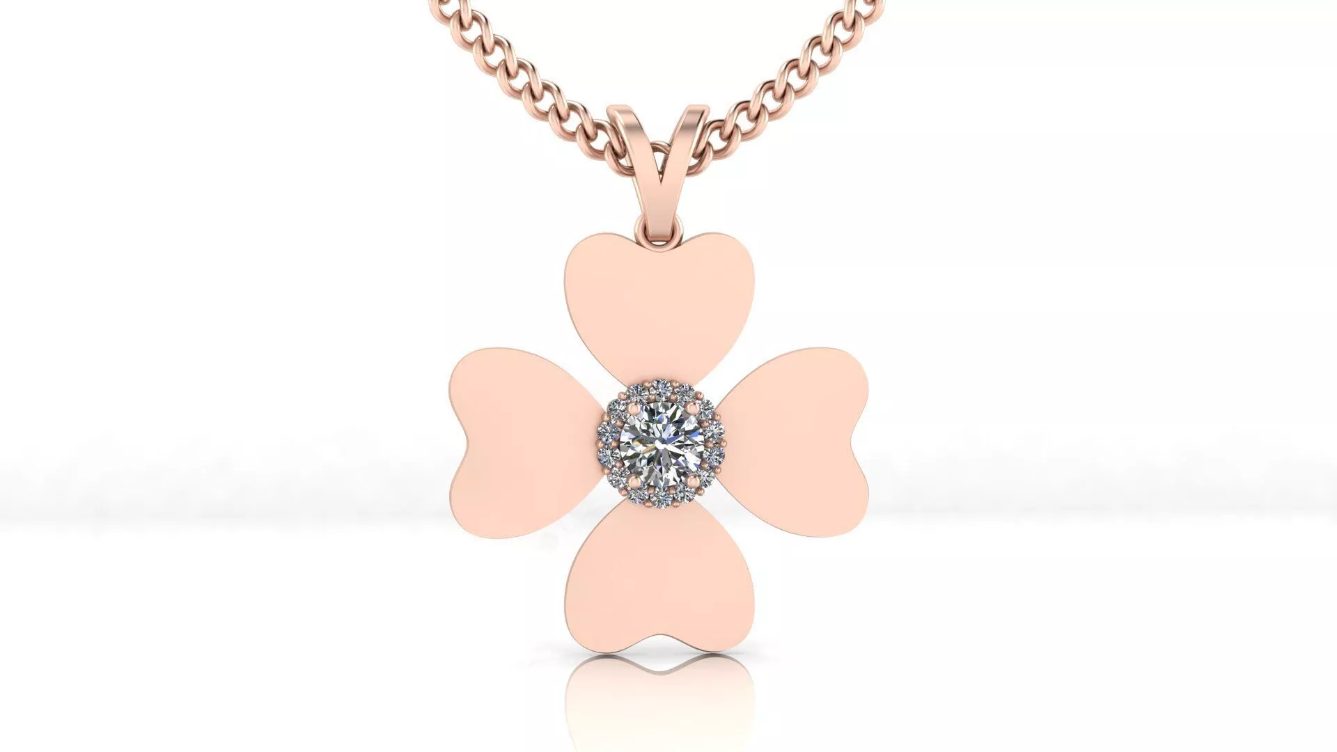 round halo 4 clover jewelry pendant 3D print model