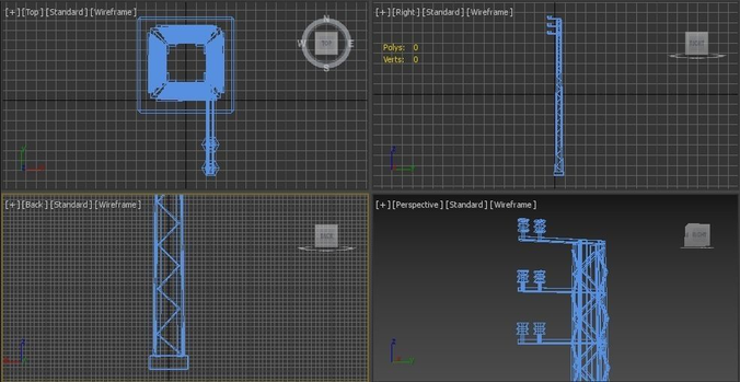 Middle Eastern Metal electric pole  Low-poly 3D model