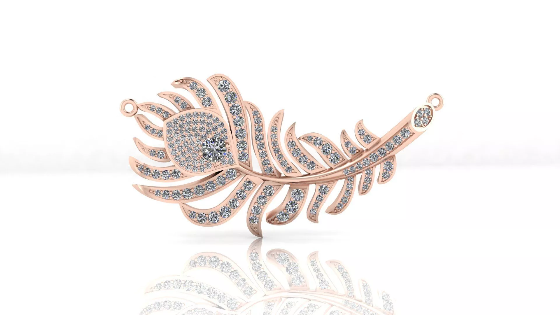 plume de Paon high jewelry pendant 3D print model