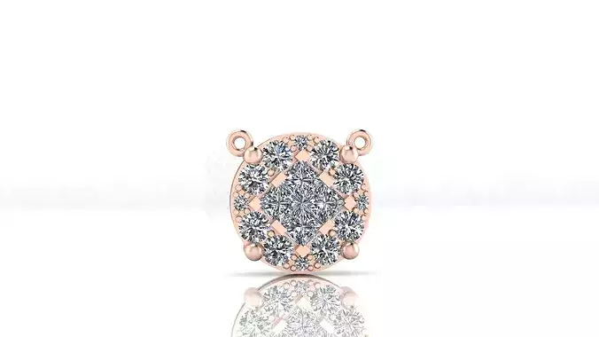 prince cut and round diamond high jewelry pendant
