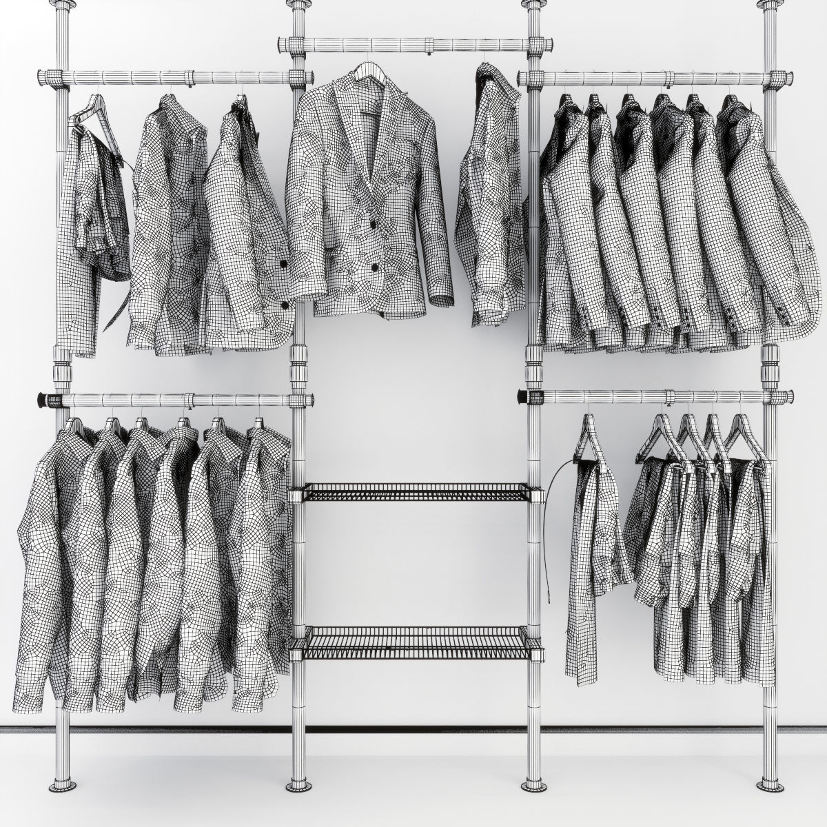 Male wardrobe 3D model_4