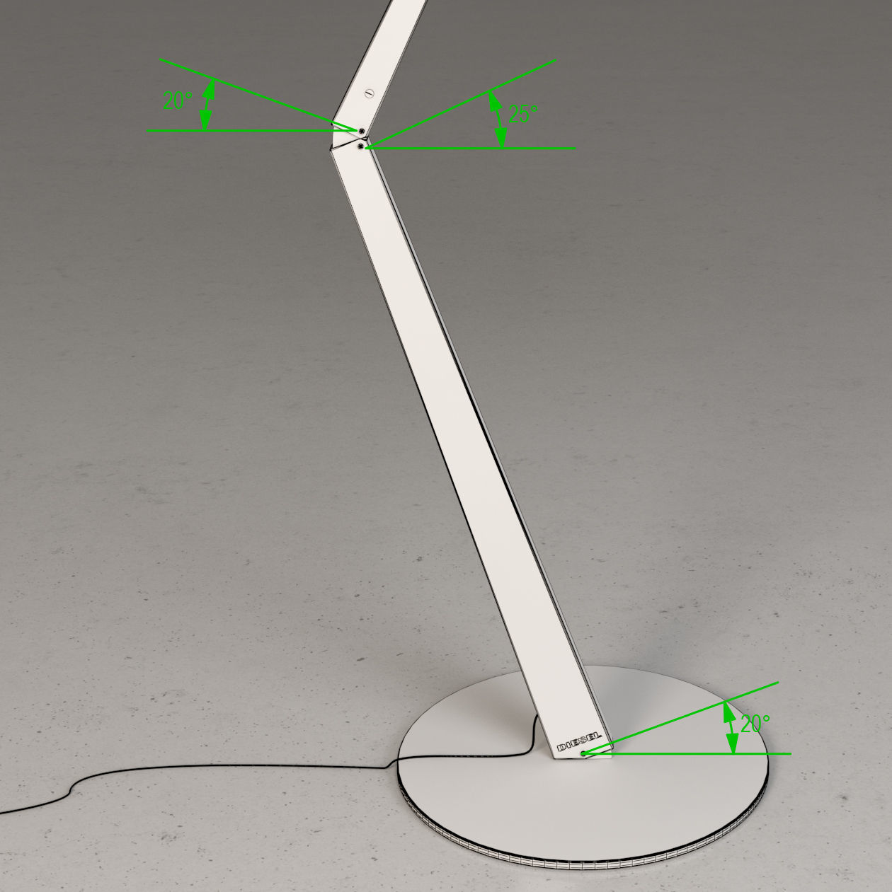 FOSCARINI DIESEL FORK FLOOR LAMP 3D model_4
