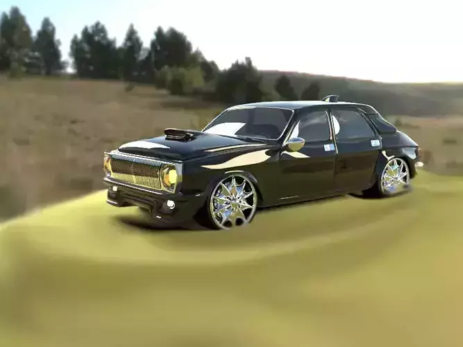Tuning Volga Low-poly 3D model