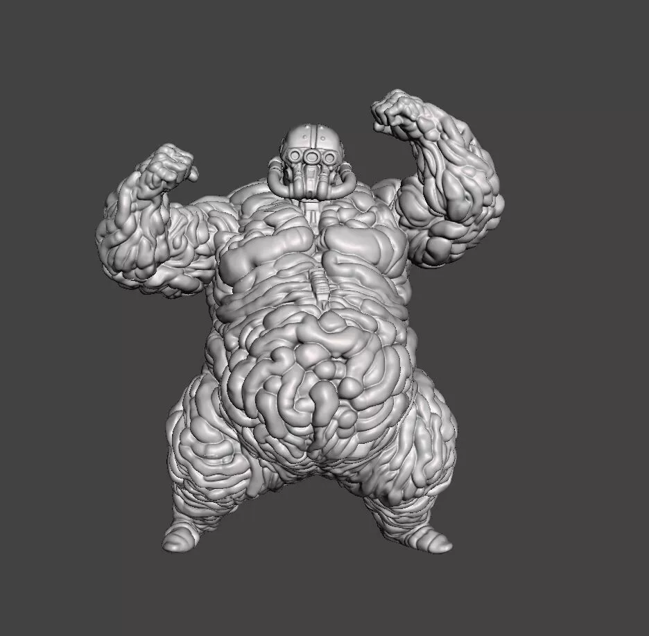 Flesh Mutant Behemoth Grimdark Sci-Fi Miniature 3D Printable STL 3D print model