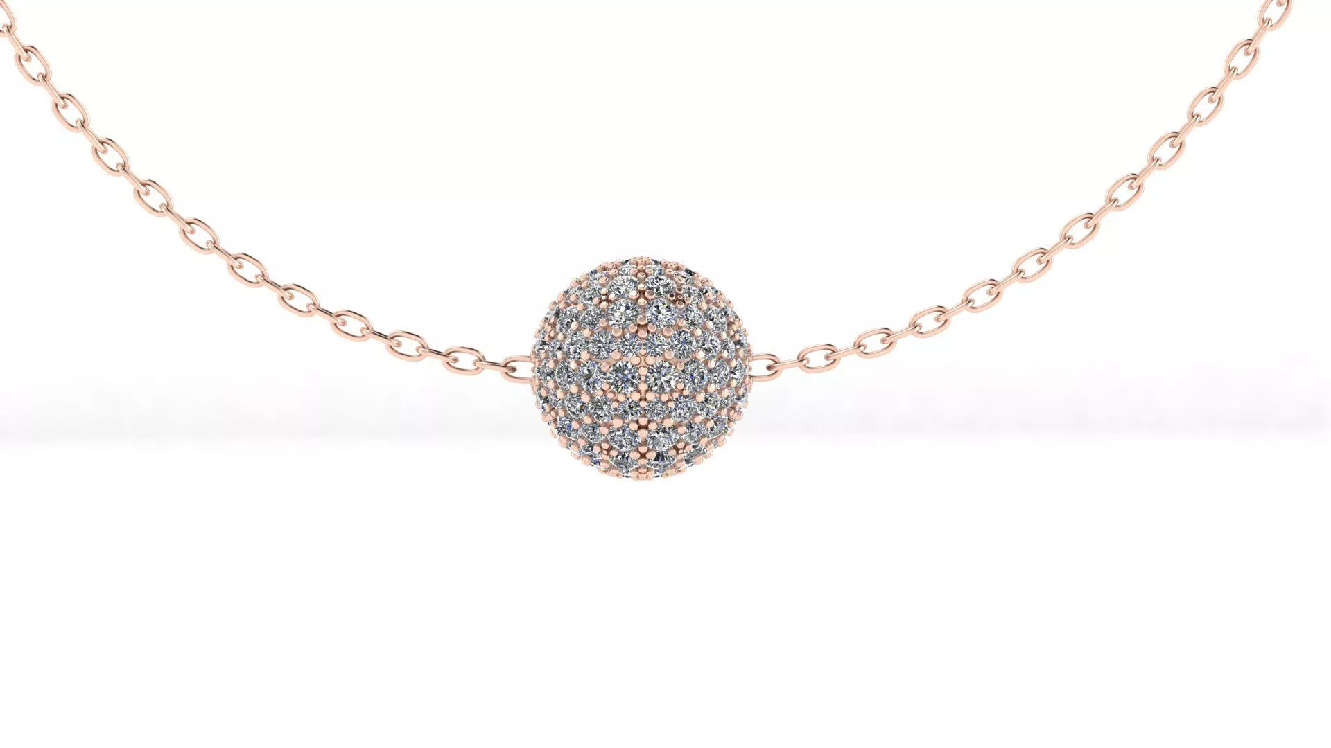sphere pave setting high jewelry pendant 3D print model