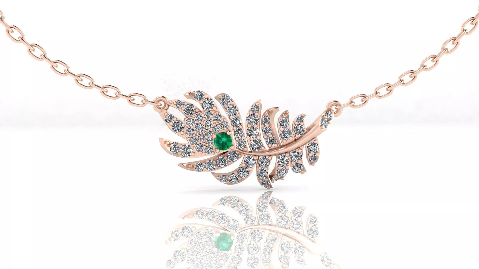 plume de Paon high jewelry pendant 3D print model