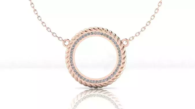 round diamond rope high jewelry pendant