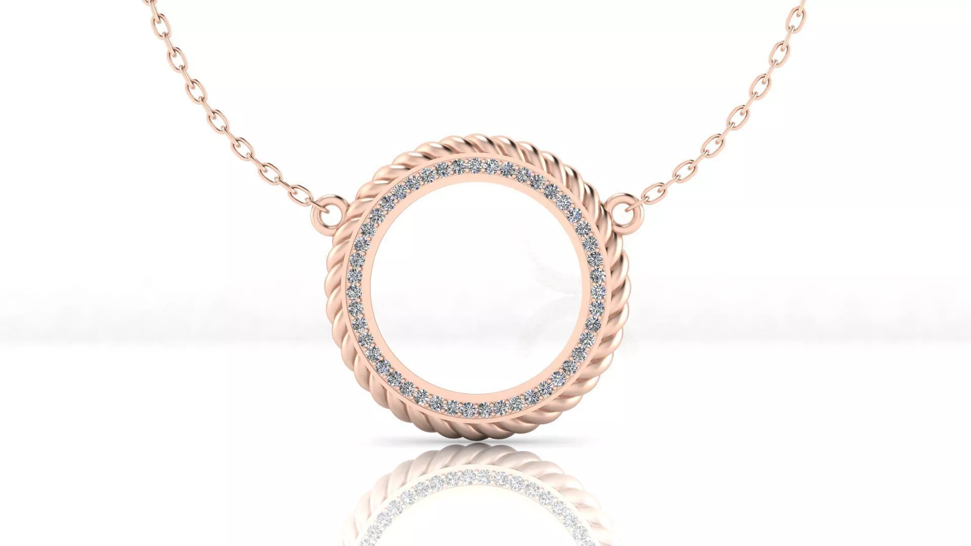 round diamond rope high jewelry pendant 3D print model