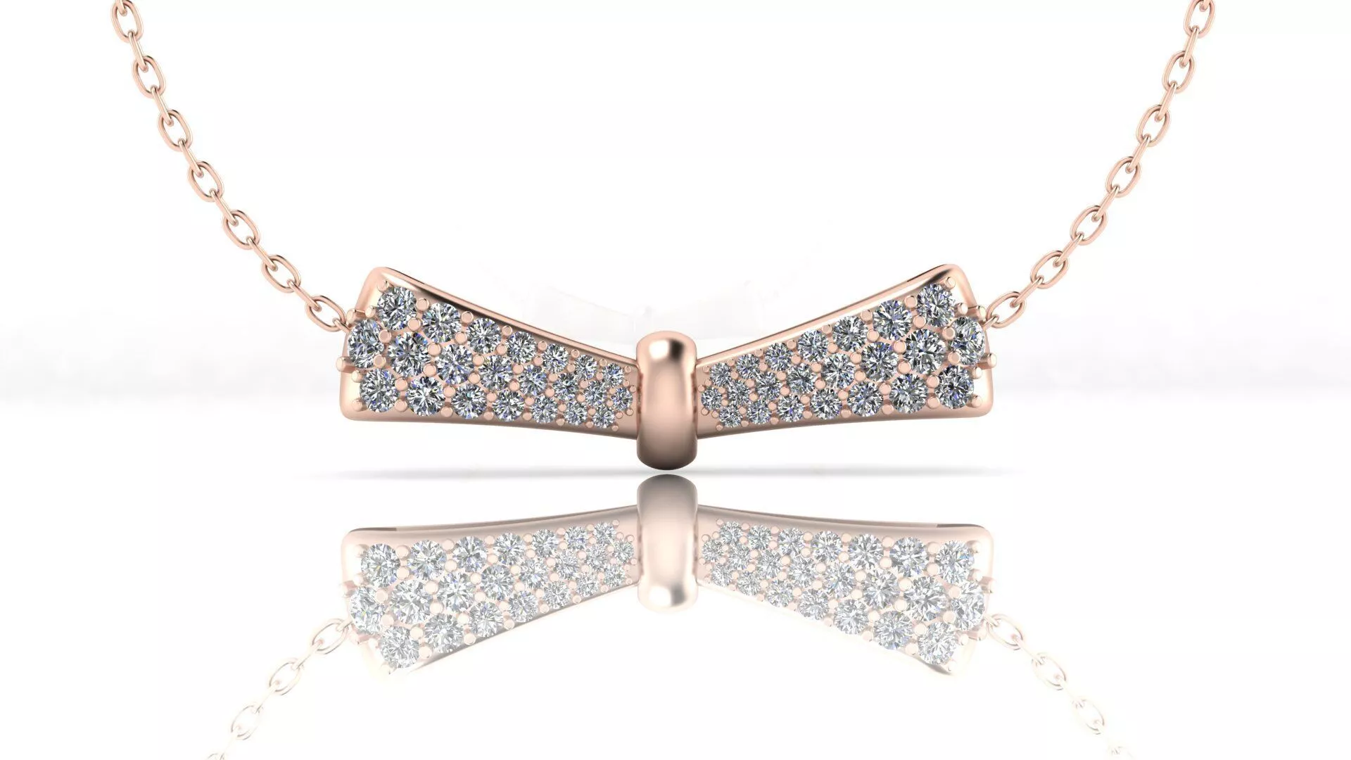 Bow tie pave setting high jewelry pendant 3D print model