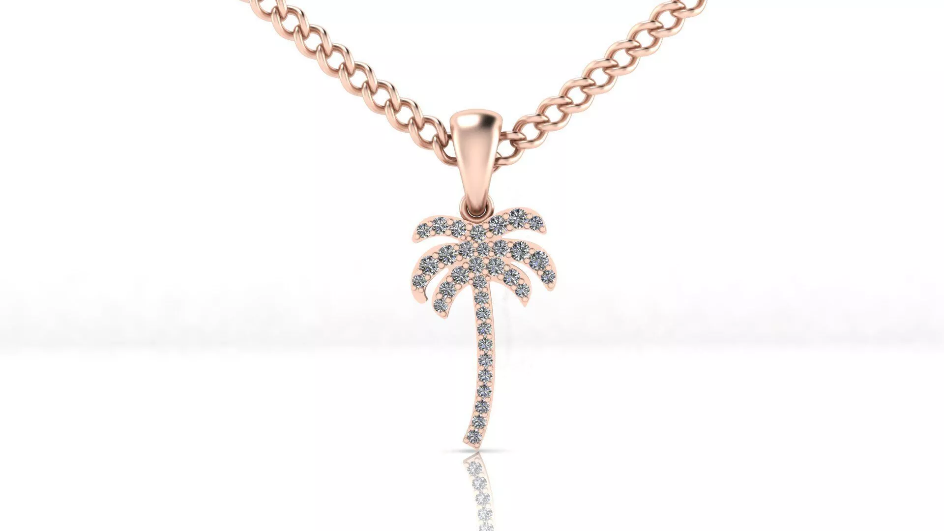 palm tree jewelry pendant 3D print model