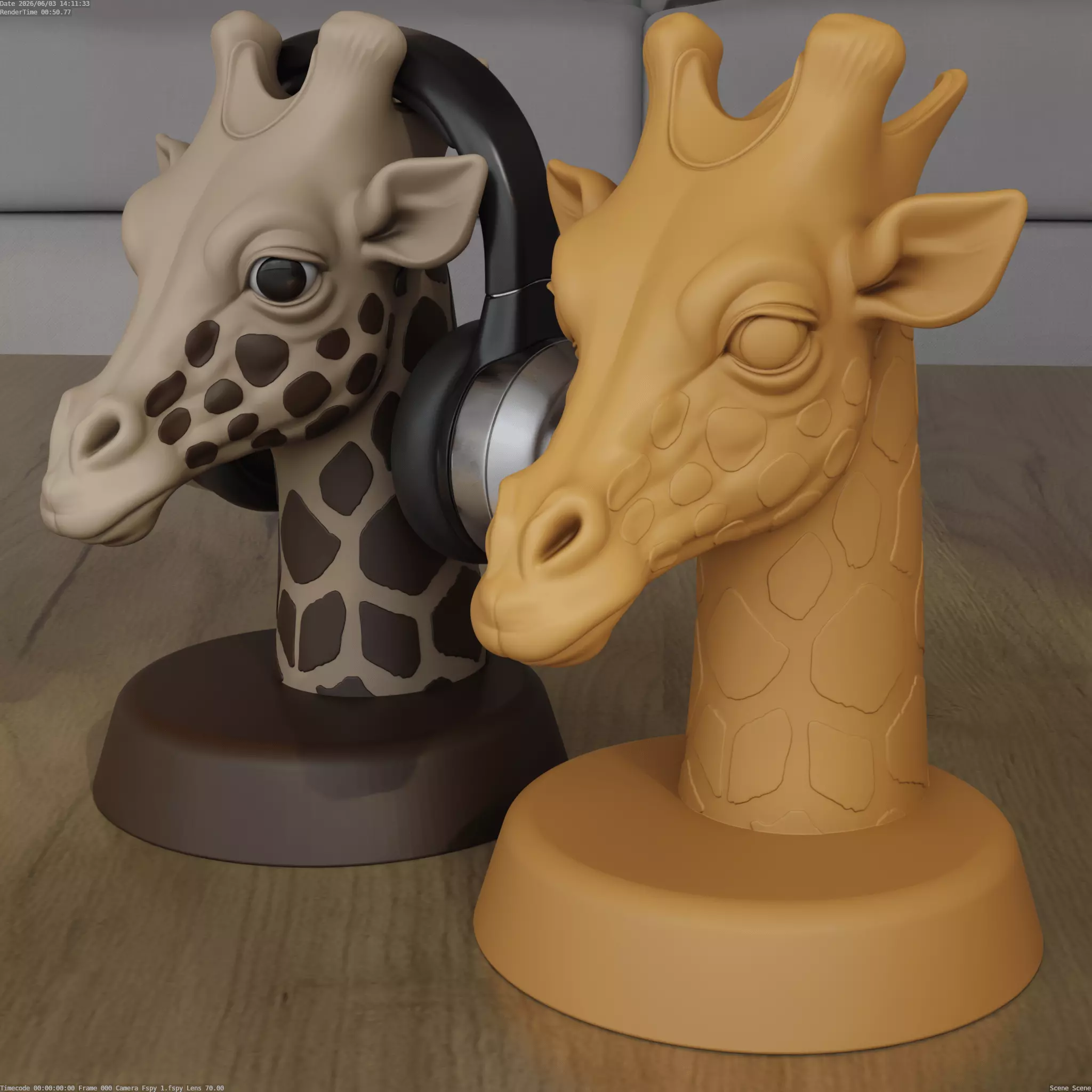 Giraffe Headphone Stand 3D Print Model STL 3D print model