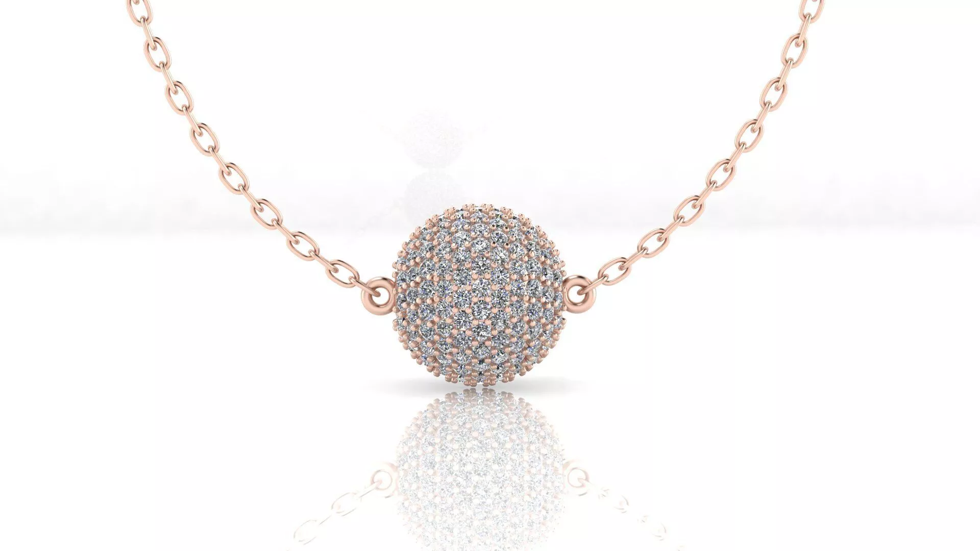 sphere pave setting high jewelry pendant 3D print model