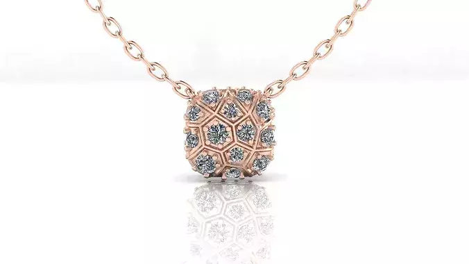 hexagonal cushion shape high jewelry pendant