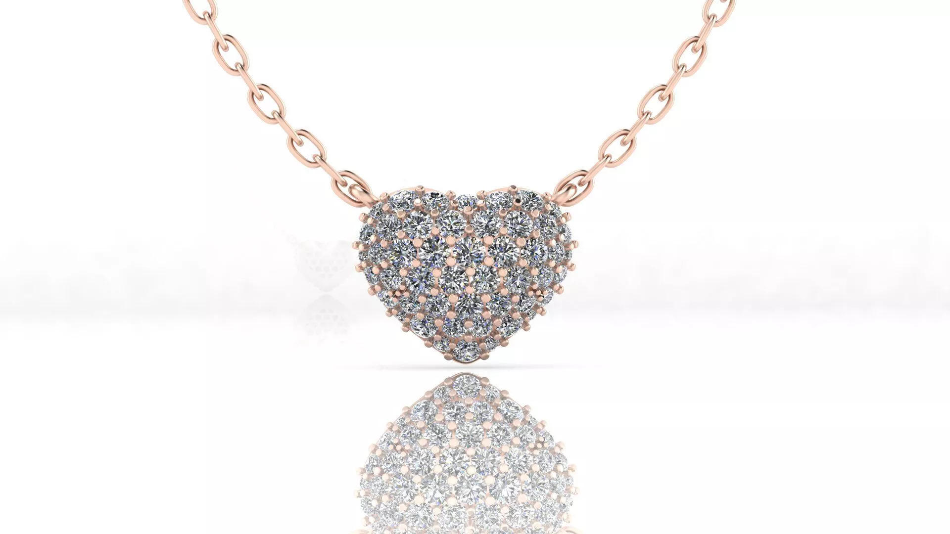 heart pave setting high jewelry pendant 3D print model