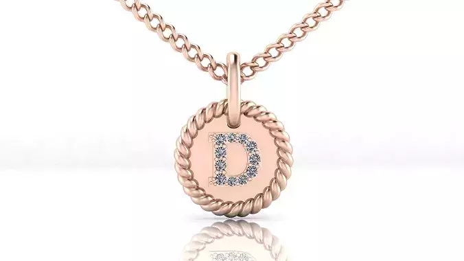 D alphabet halo rope jewelry pendant