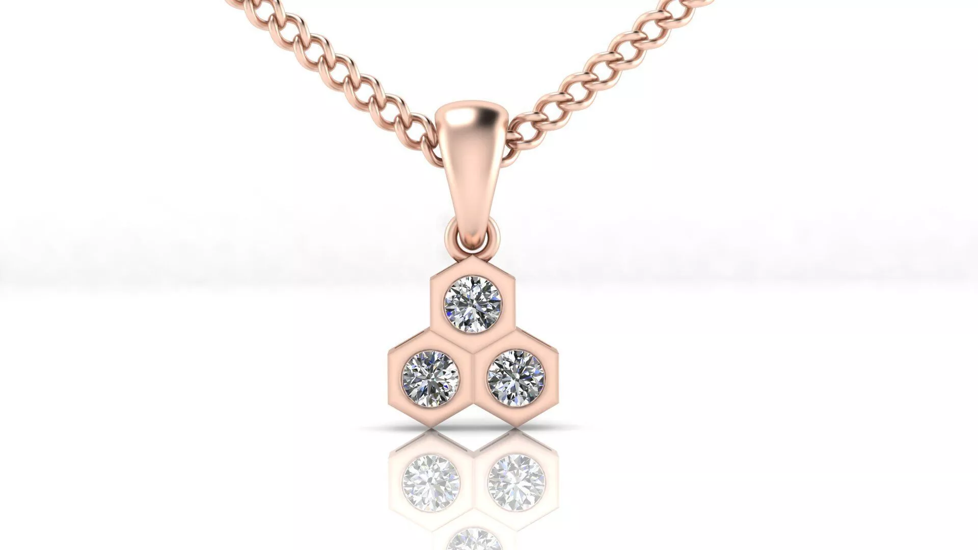 honeycomb 3 diamond jewelry pendant 3D print model