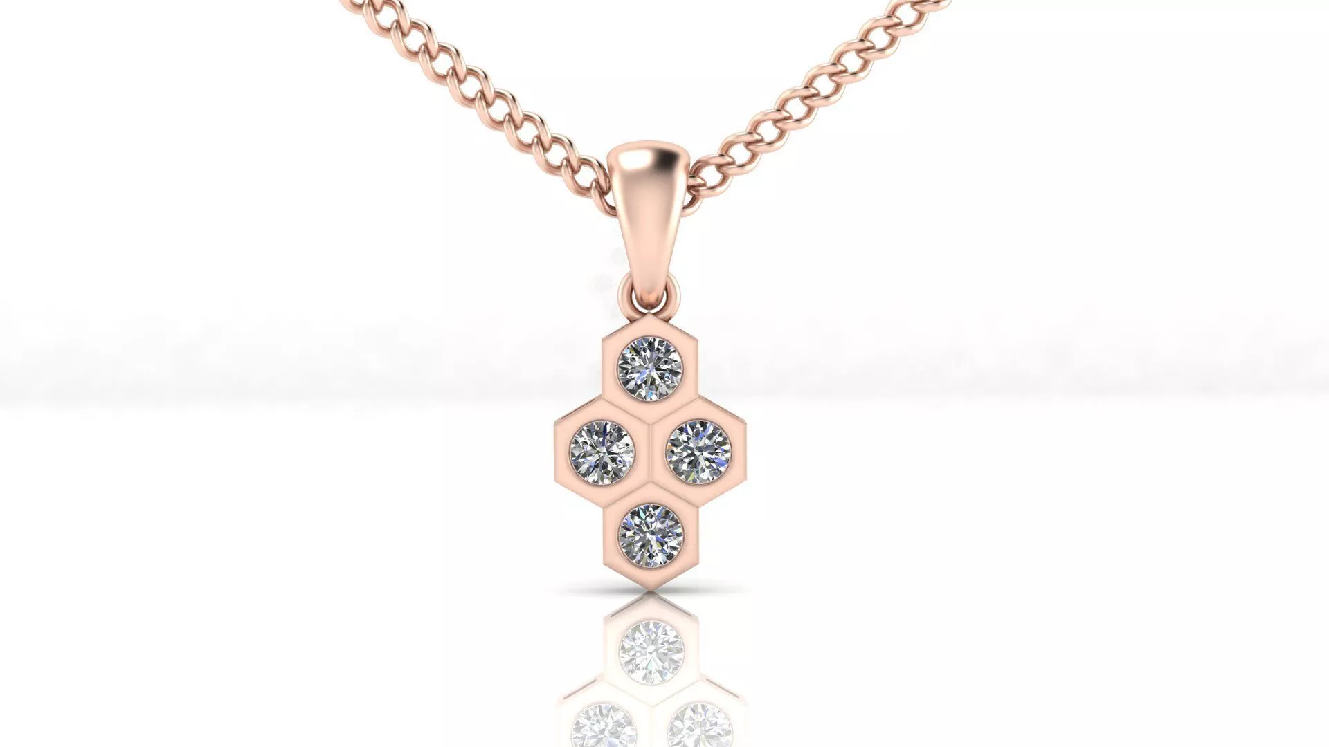 honeycomb 4 diamond jewelry pendant 3D print model
