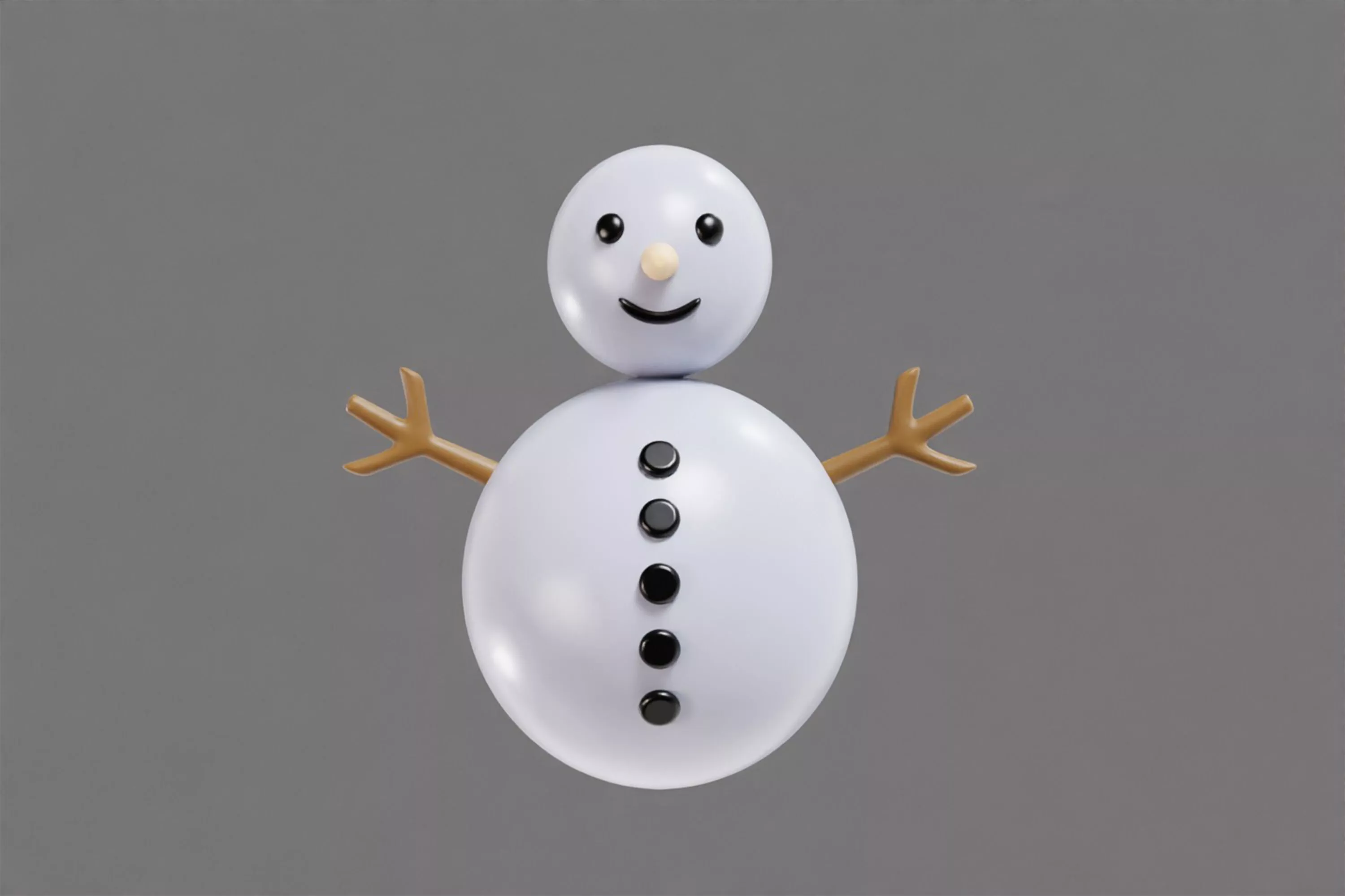 Snowman Low-poly 3D model