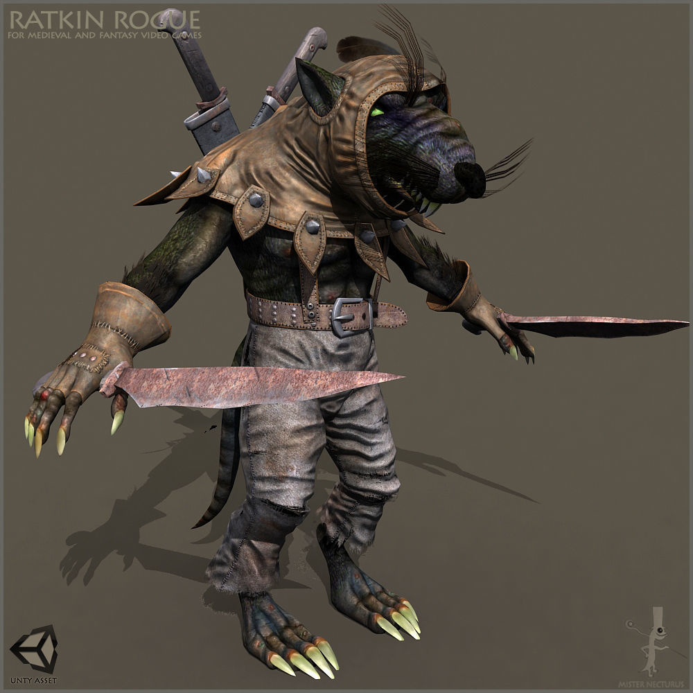 Ratkin Rogue Low-poly 3D model_6