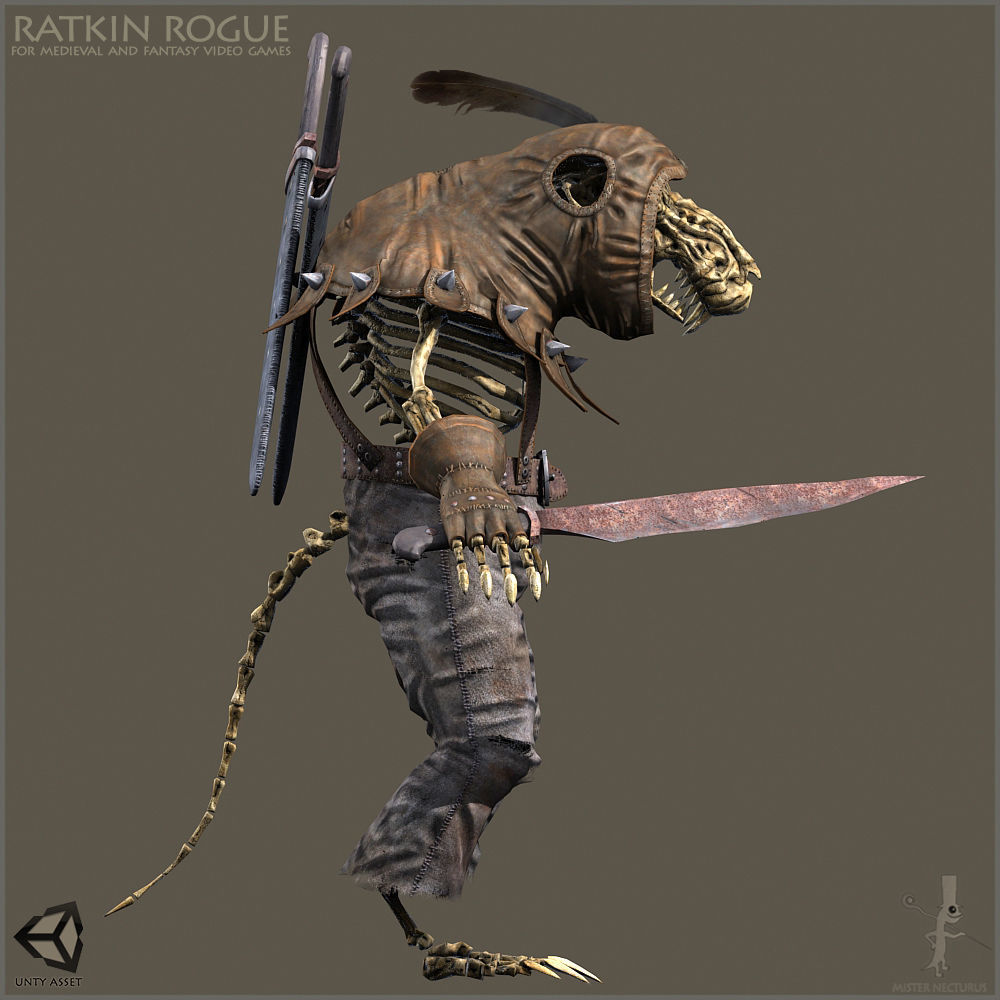 Ratkin Rogue Low-poly 3D model_9