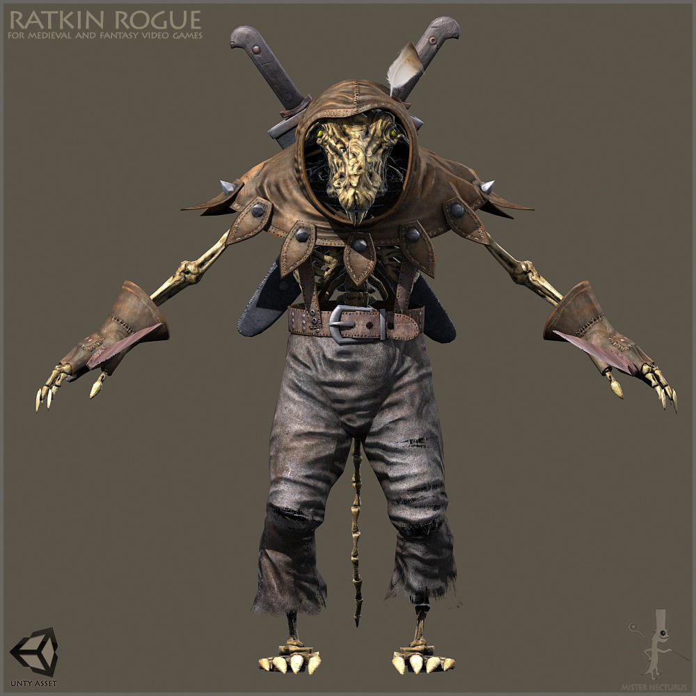 Ratkin Rogue Low-poly 3D model_11