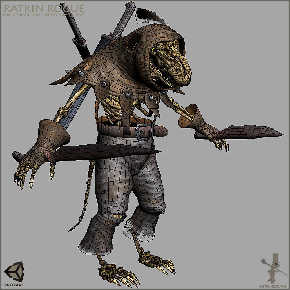 Ratkin Rogue Low-poly 3D model_10