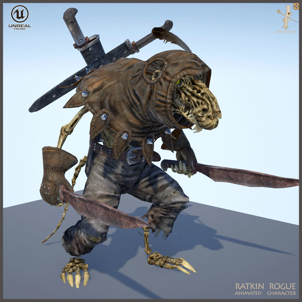 Ratkin Rogue Low-poly 3D model_13
