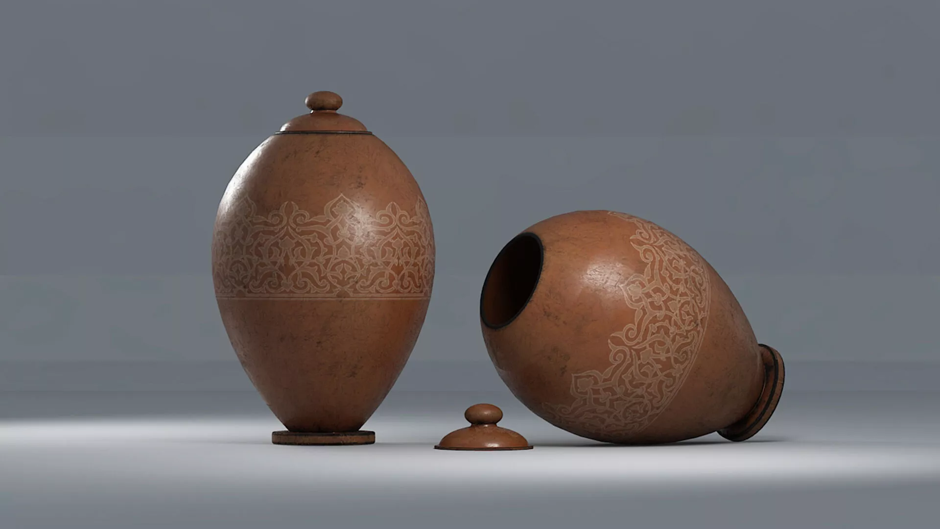 Antique Pottery Ceramic Clay Pot PBR Game Ready 3D model