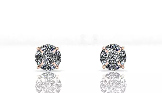 prince cut and marquise illusion jewelry earring 