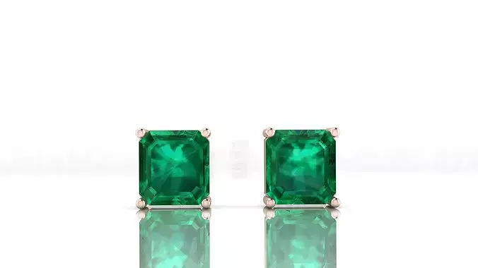 emerald cut high jewelry earring