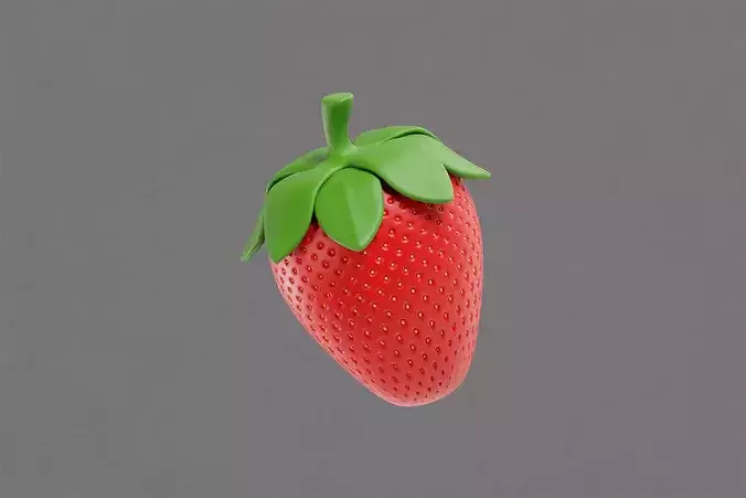 Strawberry Low-poly 3D model 2
