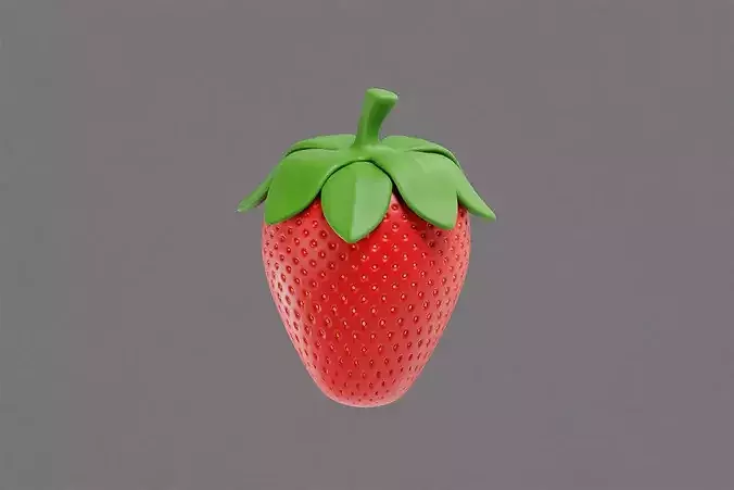 Strawberry Low-poly 3D model 3