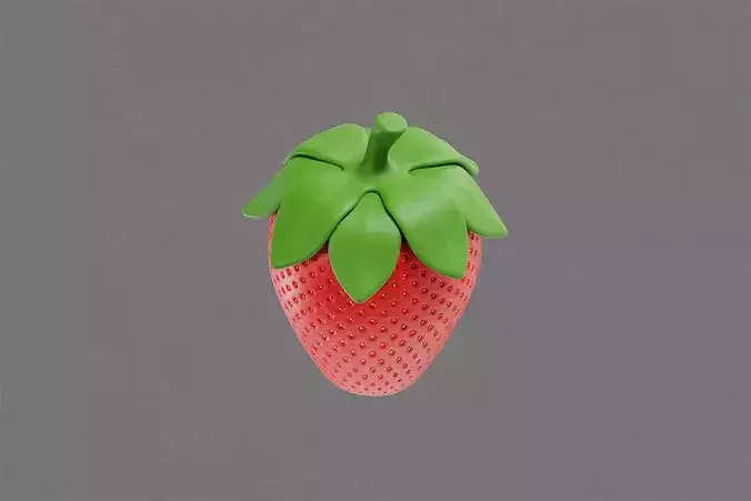Strawberry Low-poly 3D model 4