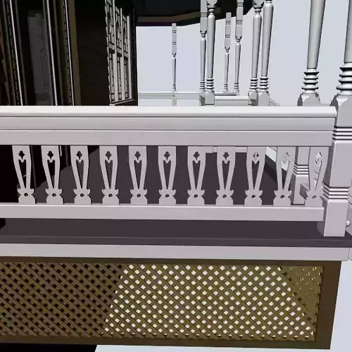 Baluster door handle with design 3D model