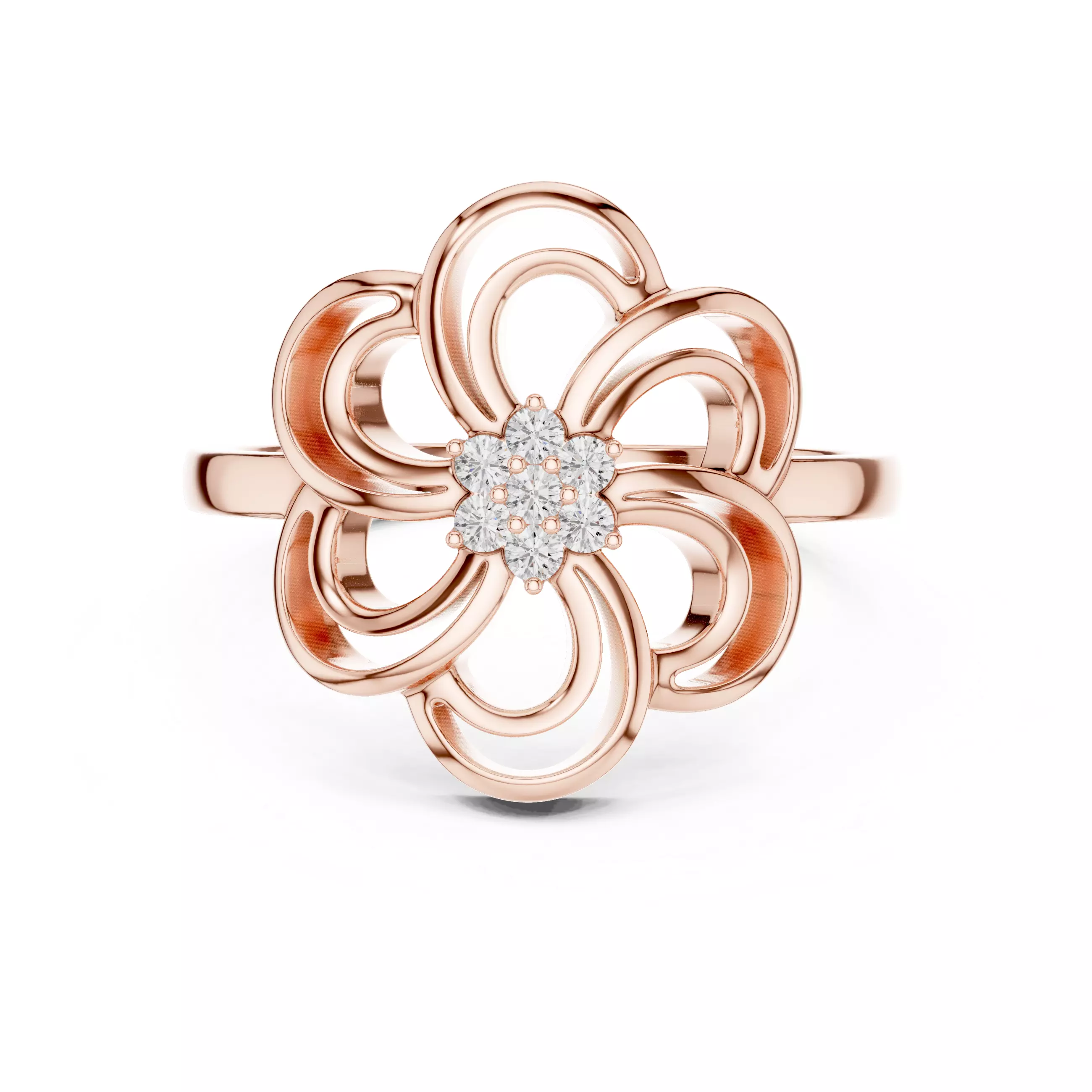 Flower Minimalist Ultra Light Weight Diamond Ring 3dm stl 3D print model