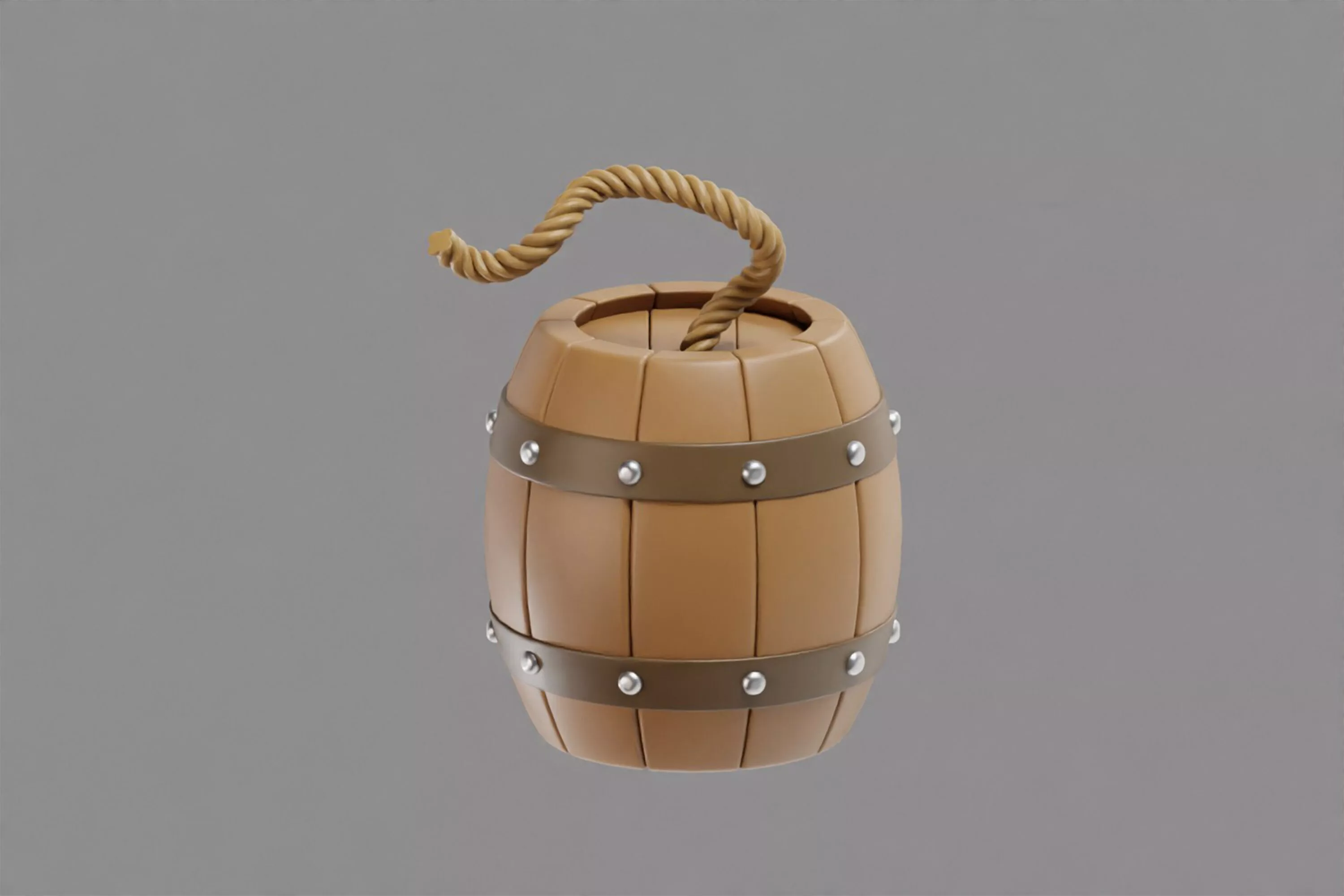 Barrel bomb TNT Low-poly 3D model