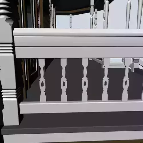 Baluster door handle 3D model