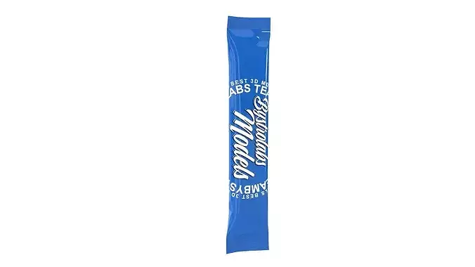 Cosmetic Sachet with Tear Notch Low-poly 3D model 2