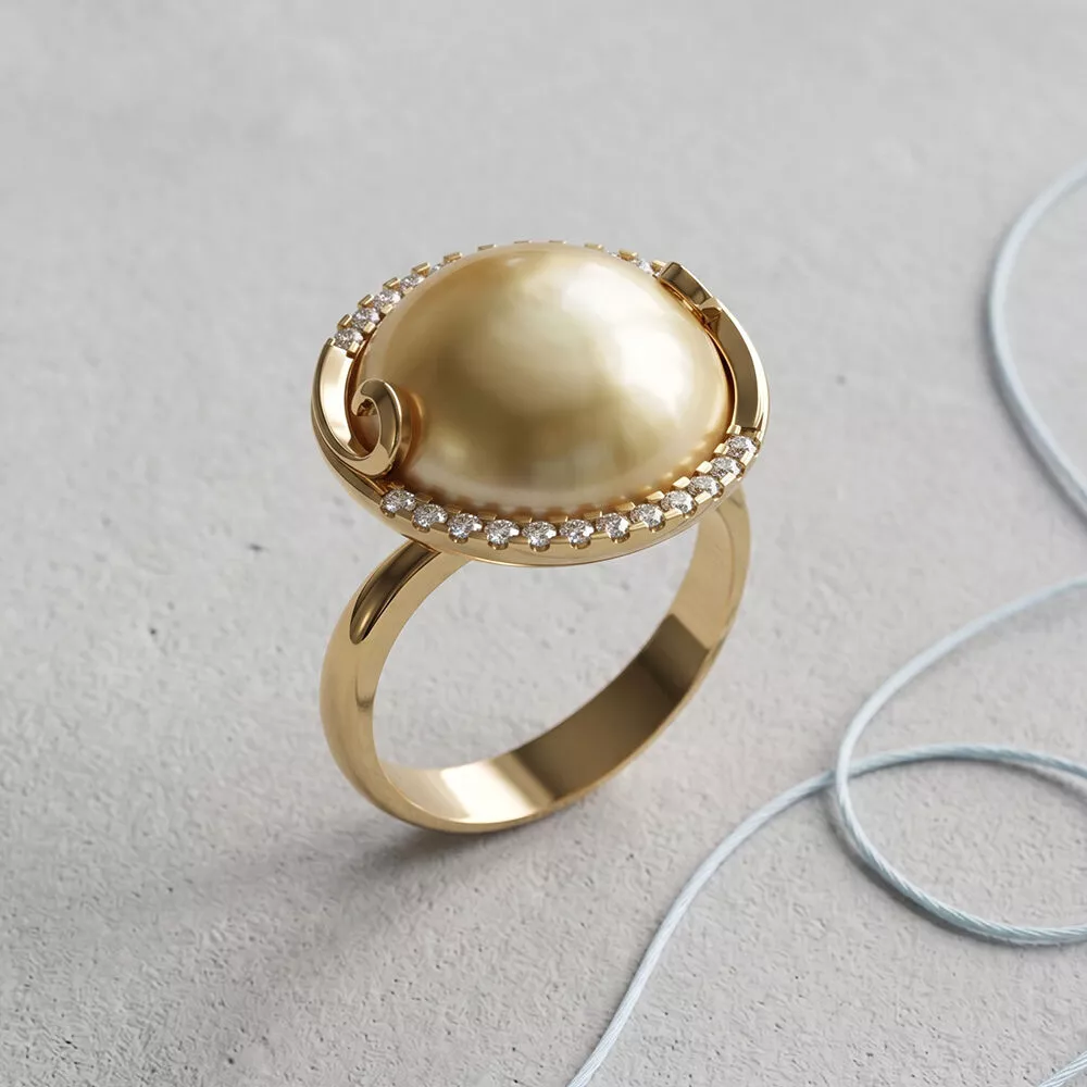 Pearl ring 3D print model