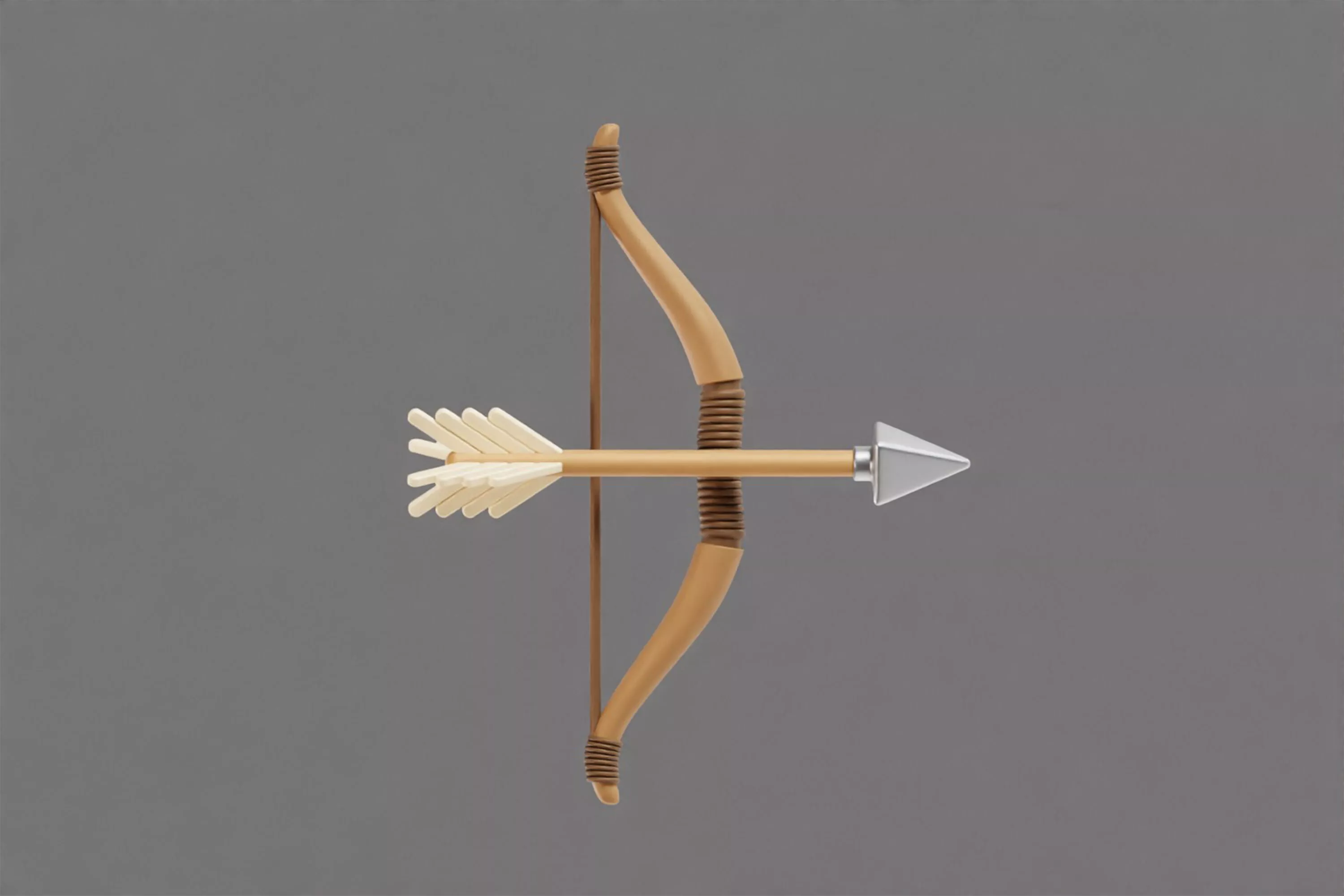Archery Bow and arrows Low-poly 3D model