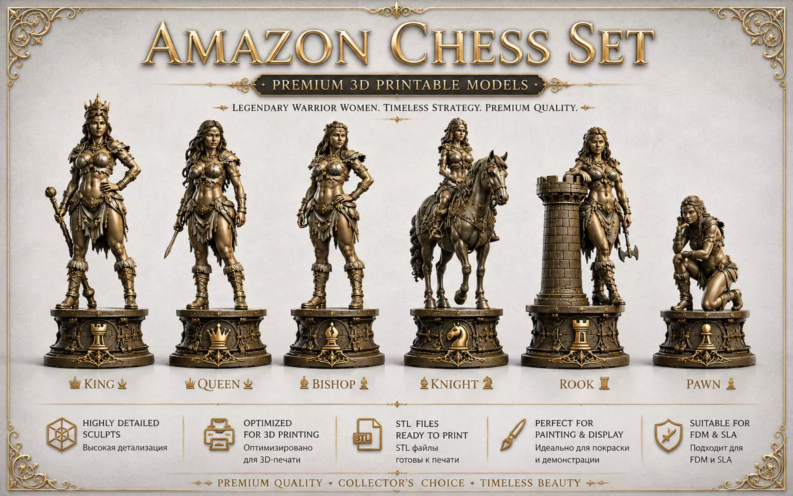 Amazon Chess Set - 1 3D print model