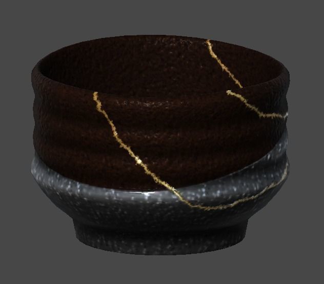 tyawan1 japanese tea cup Low-poly 3D model
