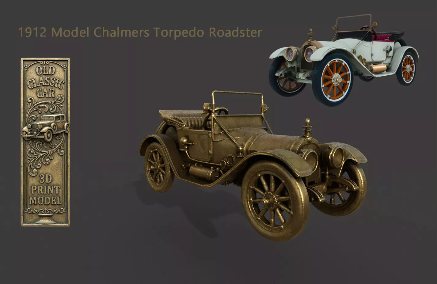 old classic car 3D print model 3D print model