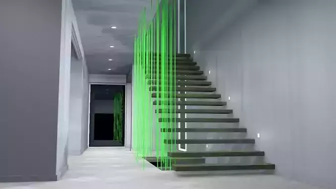 Modern stairs II 2017 Low-poly 3D model
