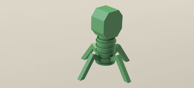 Virus Enterobacteria phage T4 3D print model