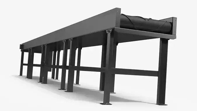 Straight Chevron Belt Conveyor 3D model 6