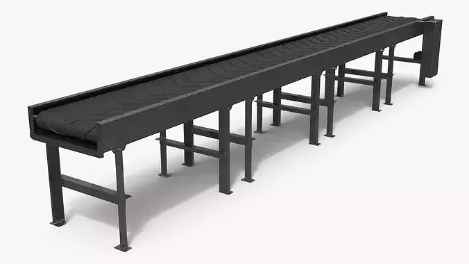 Straight Chevron Belt Conveyor 3D model 2