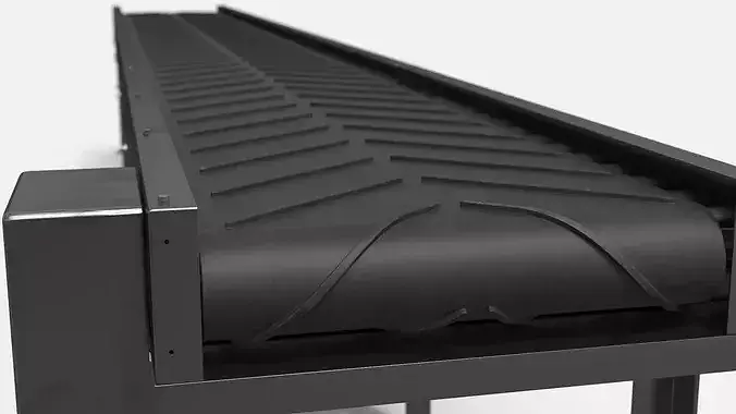 Straight Chevron Belt Conveyor 3D model 3